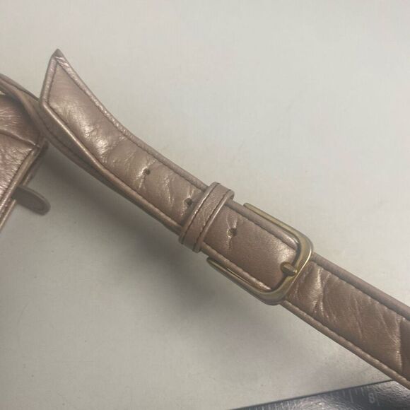 SAS Pebbled Metallic Tan Crossbody Shoulder Bag 10X3X7 Made in USA - Picture 4 of 15